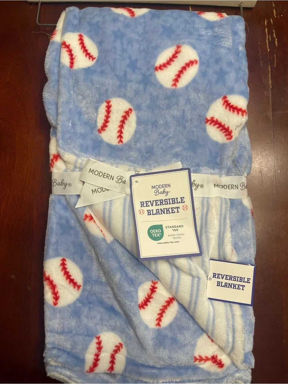 BUNDLE: Reversible Baseball Blanket, baseball suction plate, baseball mitt toy